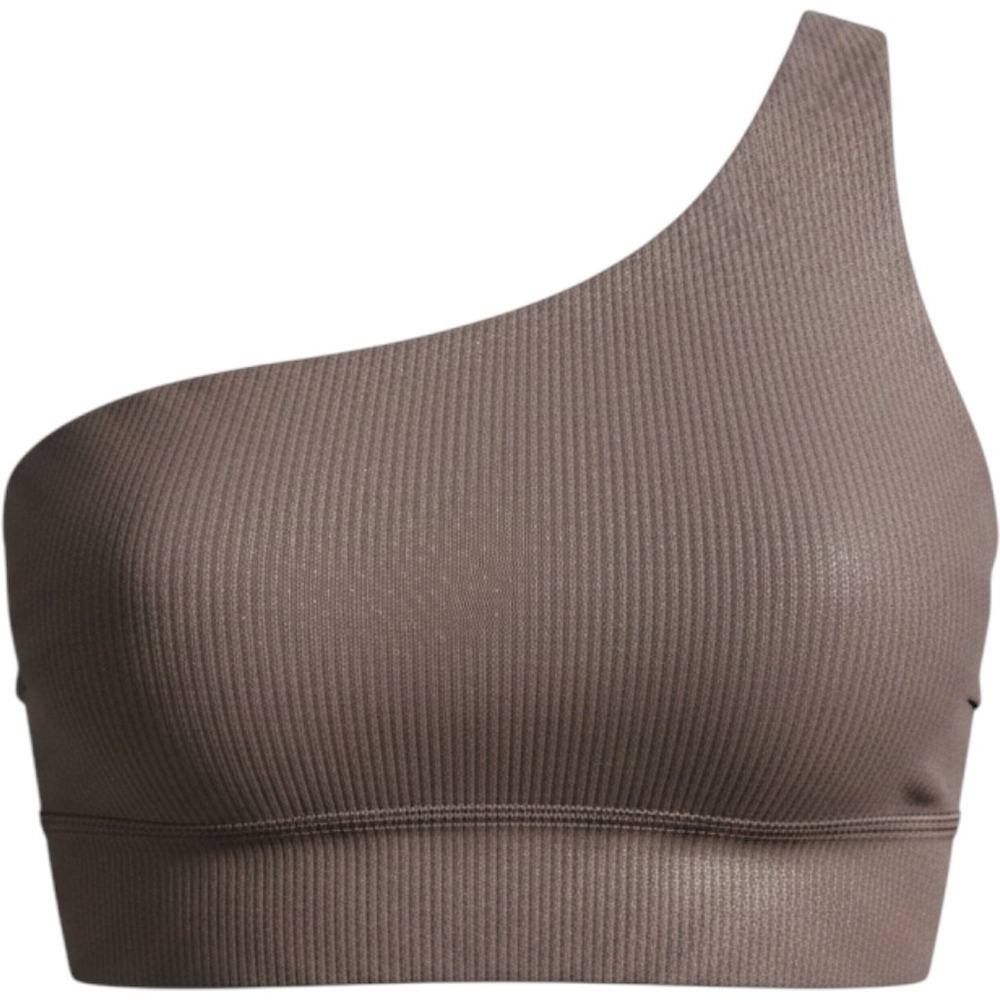 Lululemon Ribbed One-Shoulder Yoga Bra Metallic Mauve